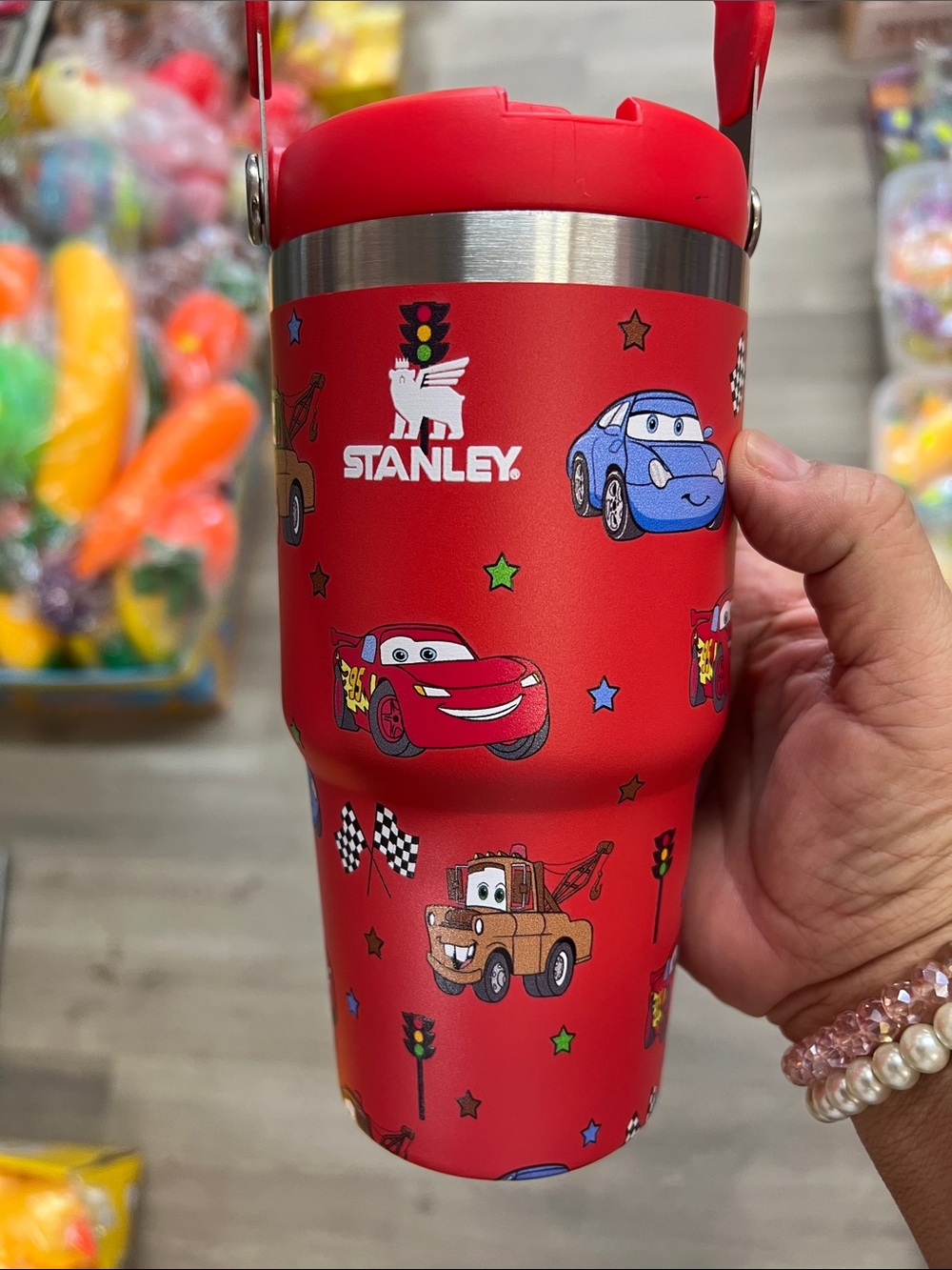 Stanley Red Kids Cup with Cartoon Cars